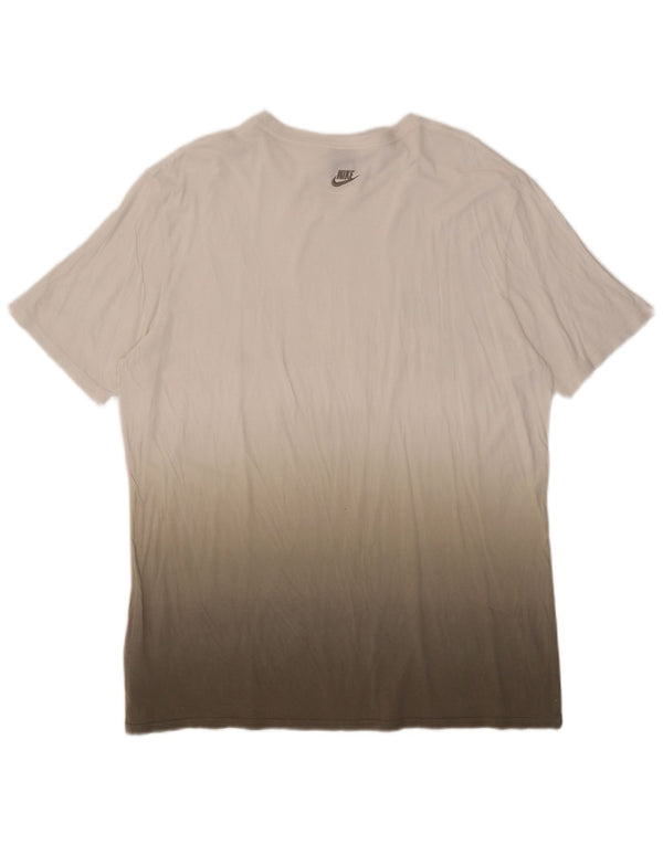 Ανδρικό γραφικό μπλουζάκι Nike τοπ UK 45/47 XL Λευκή βαμβακερή γραβάτα
