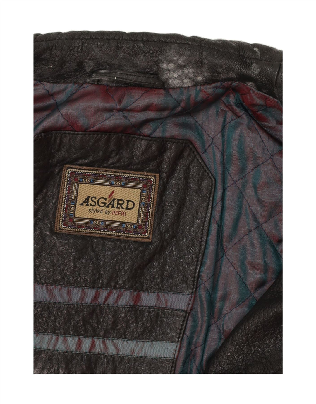 ASGARD Mens Leather Gilet UK 44 2XL Multicoloured Colourblock Vintage Asgard and Second-Hand Asgard from Messina Hembry 