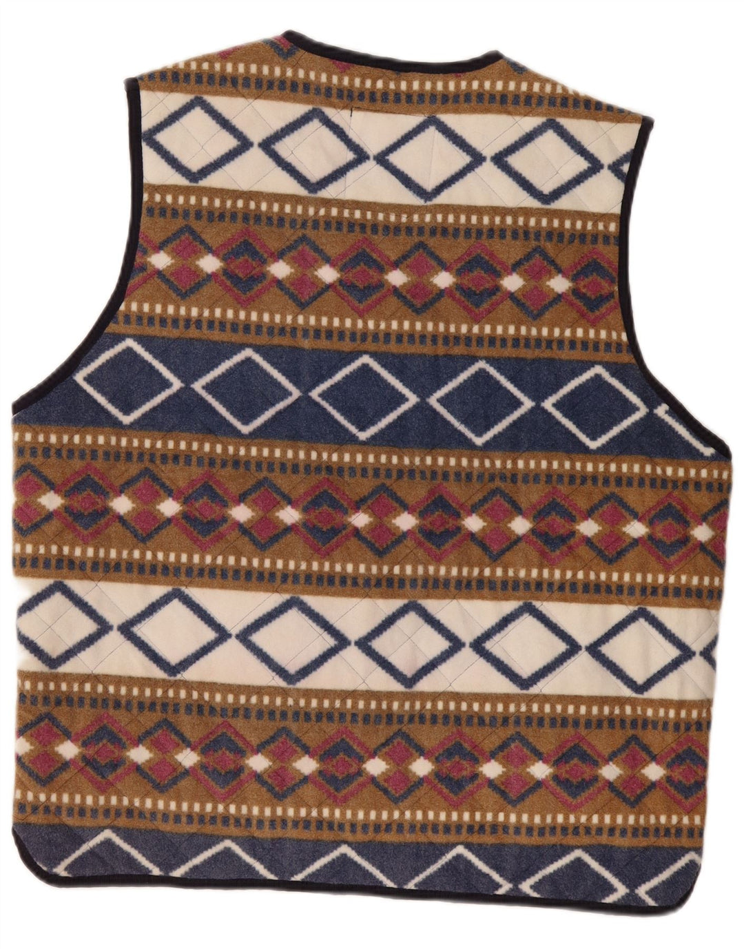 Master Mens Fleece Gilet UK 42 XL Πολύχρωμος Γεωμετρικός Πολυεστέρας