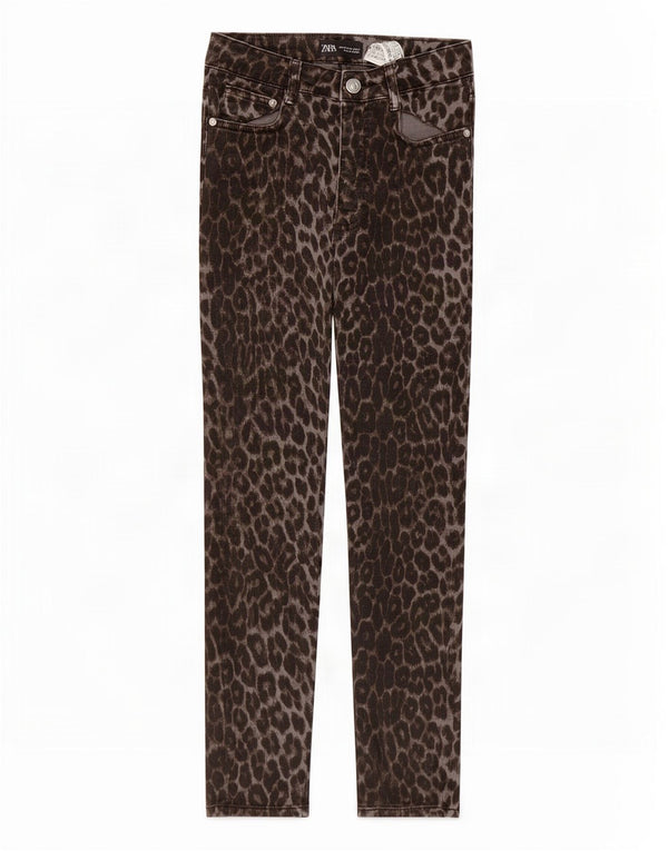 Zara Γυναικείο Skinny Jeans EU 38 Small W28 L27 Γκρι βαμβακερό τύπωμα ζώων