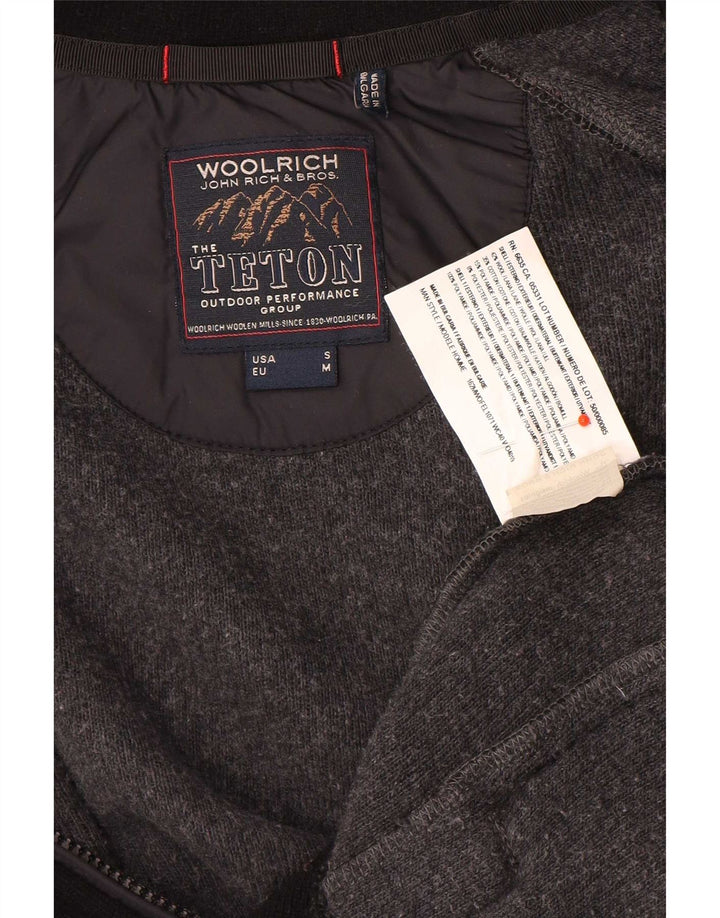 Ανδρικό πουλόβερ με ζακέτα Woolrich Μικρό μαύρο χρώμα μαλλί