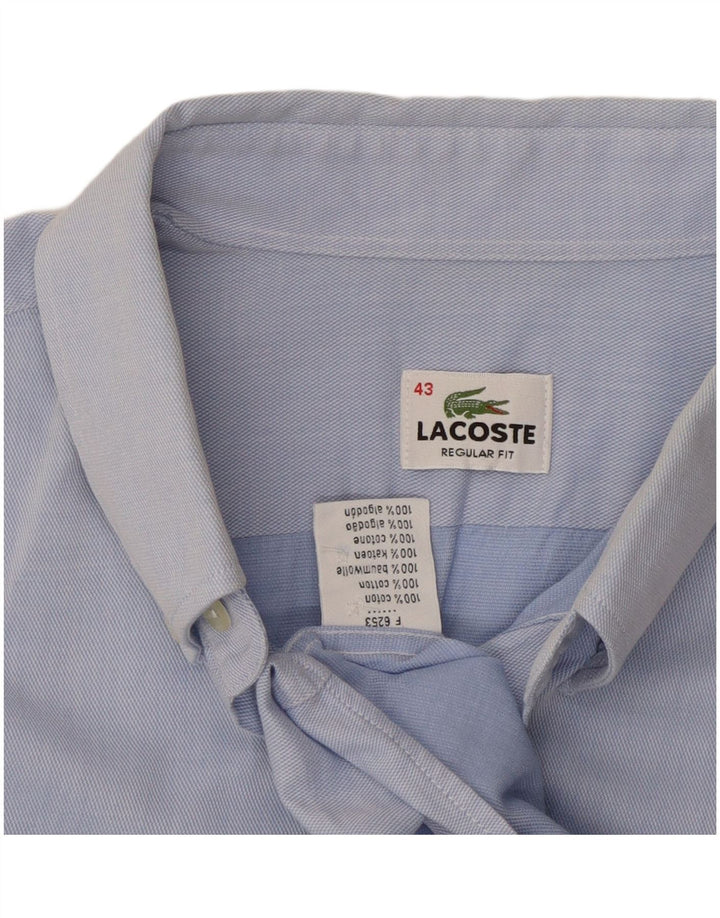 Ανδρικό πουκάμισο LACOSTE Regular Fit Μέγεθος 43 Μεγάλο Μπλε Βαμβακερό