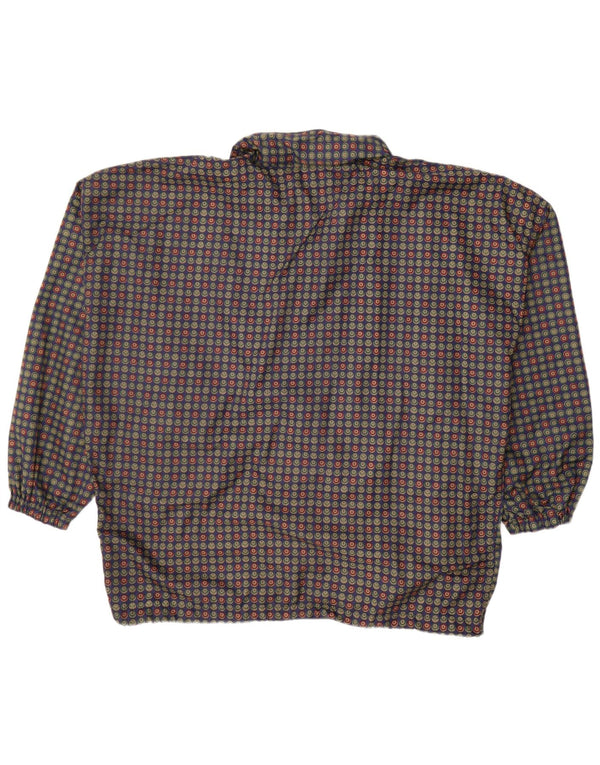 VINTAGE Ανδρικό Oversized Bomber Jacket UK 40 Μεγάλο Μπλε Πουά