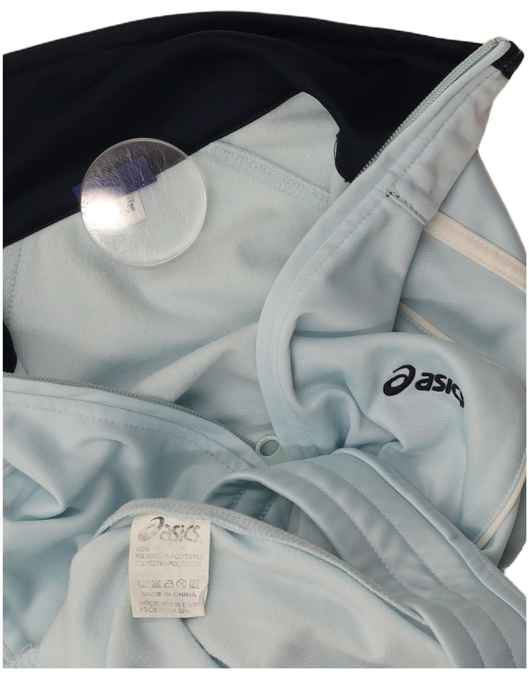 Ανδρική αθλητική φόρμα ASICS Μπουφάν μεσαίου μπλε πολυεστέρα
