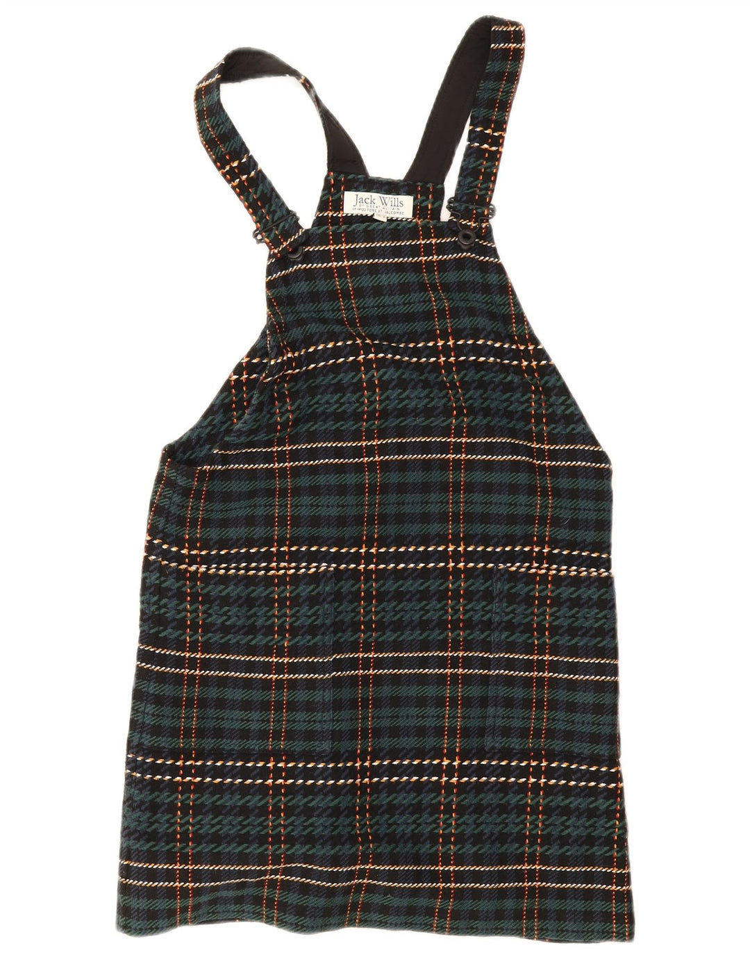Jack Wills Γυναικείο φόρεμα Dungaree UK 8 Μικρό πράσινο καρό πολυεστέρα