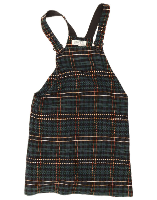 Jack Wills Γυναικείο φόρεμα Dungaree UK 8 Μικρό πράσινο καρό πολυεστέρα
