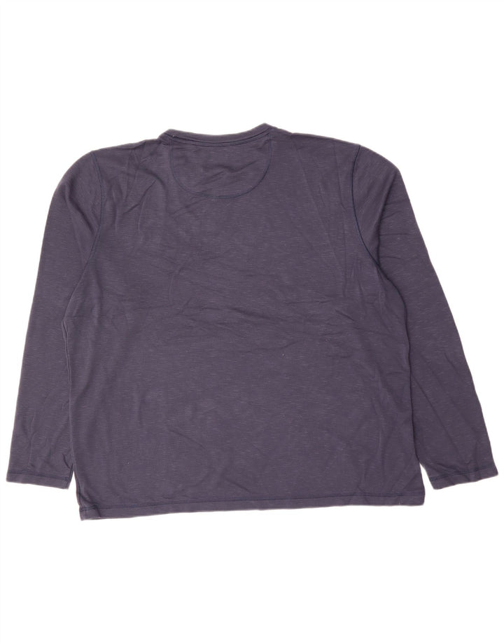 Ανδρικό μπλουζάκι ORVIS μακρυμάνικο 2XL Navy Blue Flecked Rayon