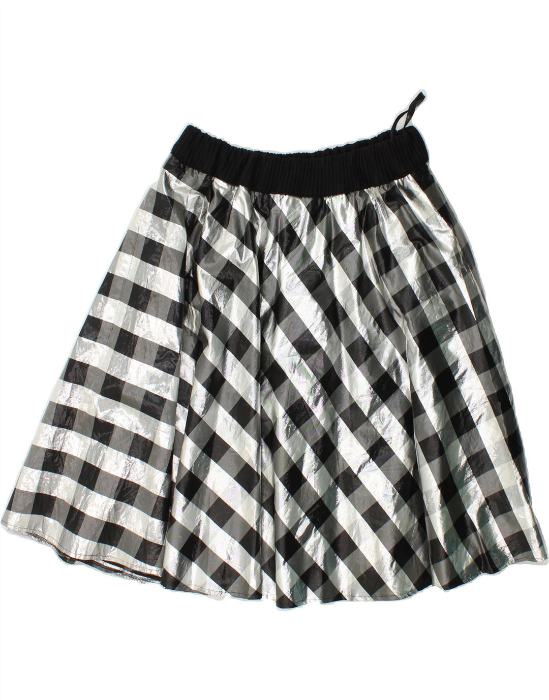 VINTAGE Womens A-Line Skirt UK 12 Medium W28 Black Check Vintage Vintage and Second-Hand Vintage from Messina Hembry 