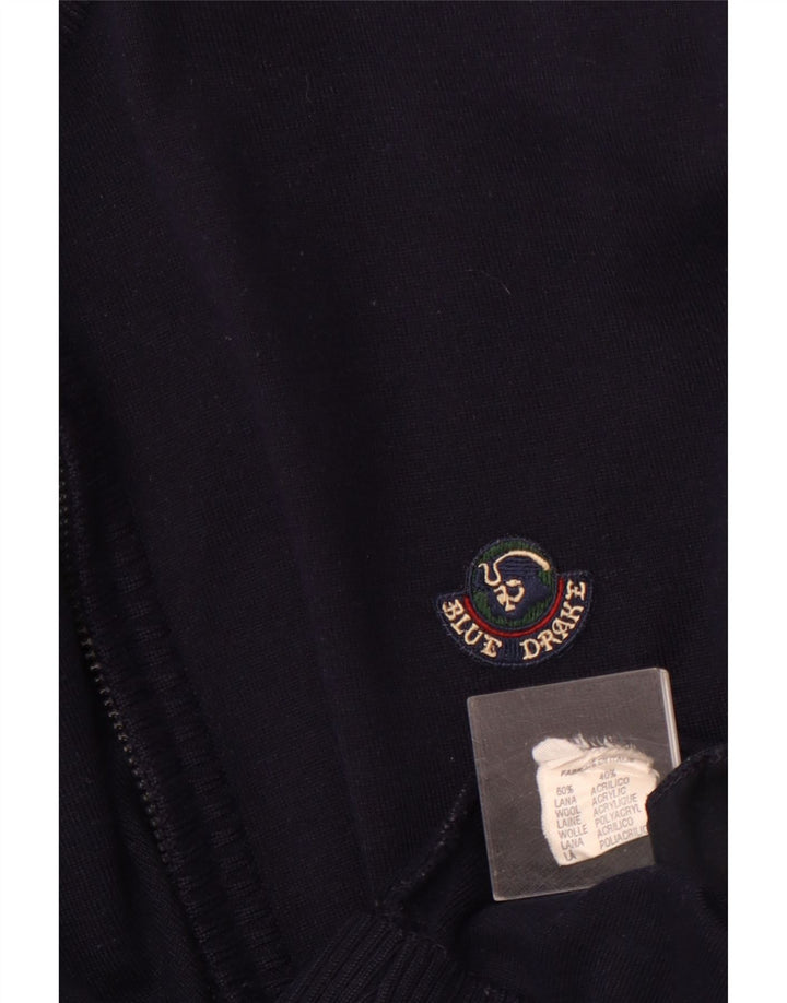 ΜΠΛΕ DRAKE Ανδρικό πουλόβερ ζακέτα XL Μαλλί Navy Blue