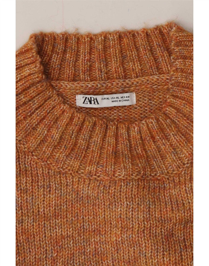 Ανδρικό πουλόβερ Zara Crew Neck Jumper XL Brown Flecked