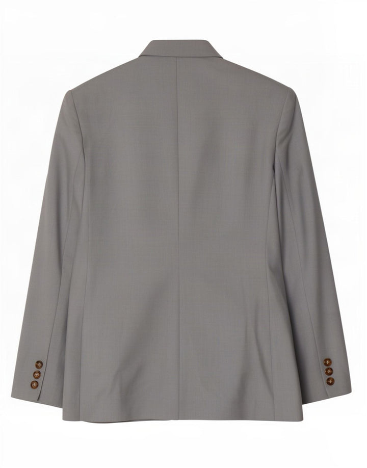 Benetton Γυναικείο Μπουφάν Blazer με 2 Κουμπιά IT 42 μεσαίο μπλε μαλλί