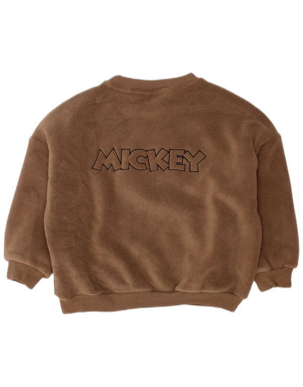 ZARA Baby Boys Mickey Mouse Fleece Jumper 18-24 μηνών Καφέ βαμβάκι