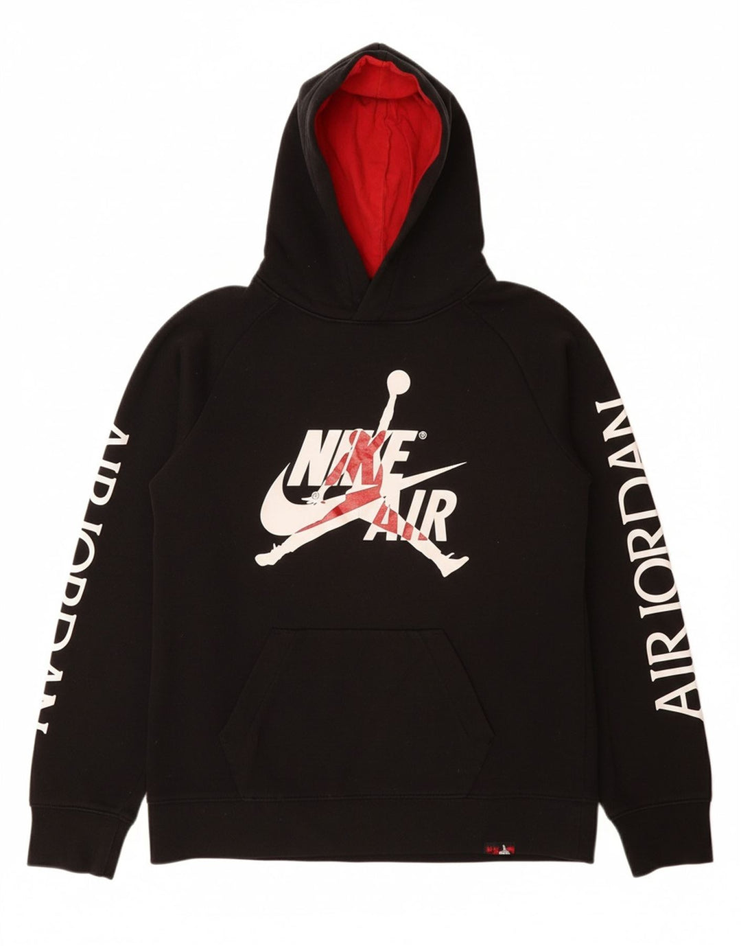 JORDAN Boys Graphic Hoodie Jumper 12-13 Years Large Black