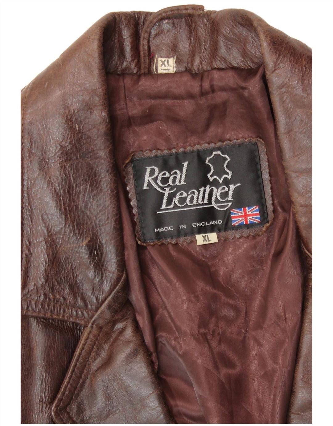 VINTAGE Ανδρικό Δερμάτινο Μπουφάν UK 42 XL Καφέ Δερμάτινο