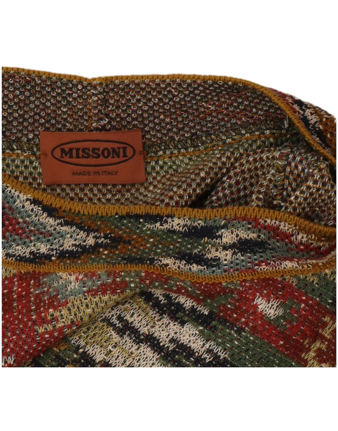 MISSONI Ανδρικό πουλόβερ με λαιμόκοψη IT 54 XL πολύχρωμο γεωμετρικό