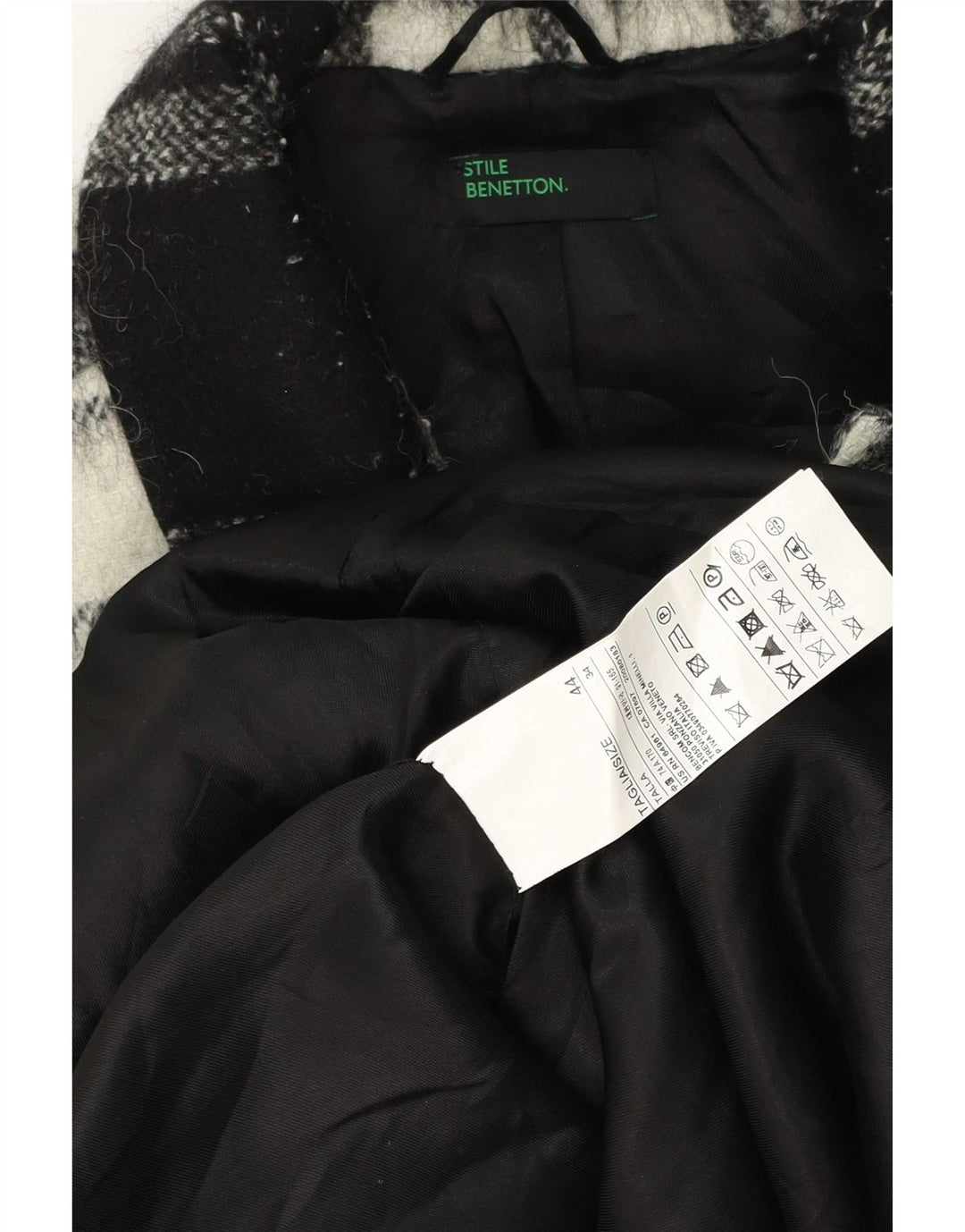 Γυναικείο Πανωφόρι Benetton IT 44 Μαλλί μεσαίου μαύρου χρώματος