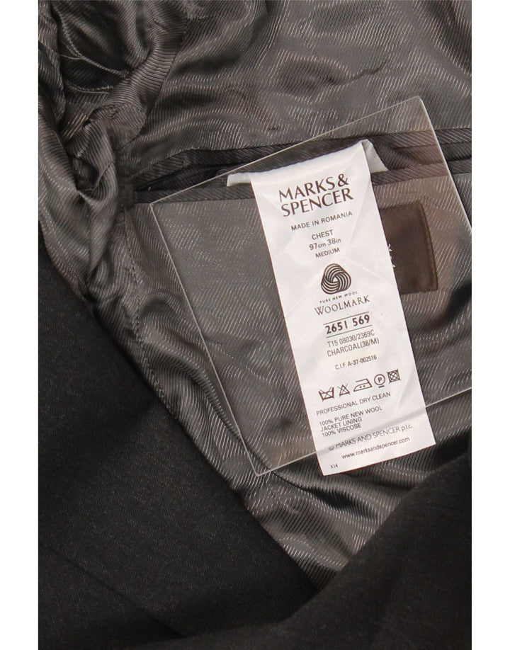 Marks & Spencer Ανδρικό σακάκι 2 κουμπιών UK 38 Medium Black New Wool