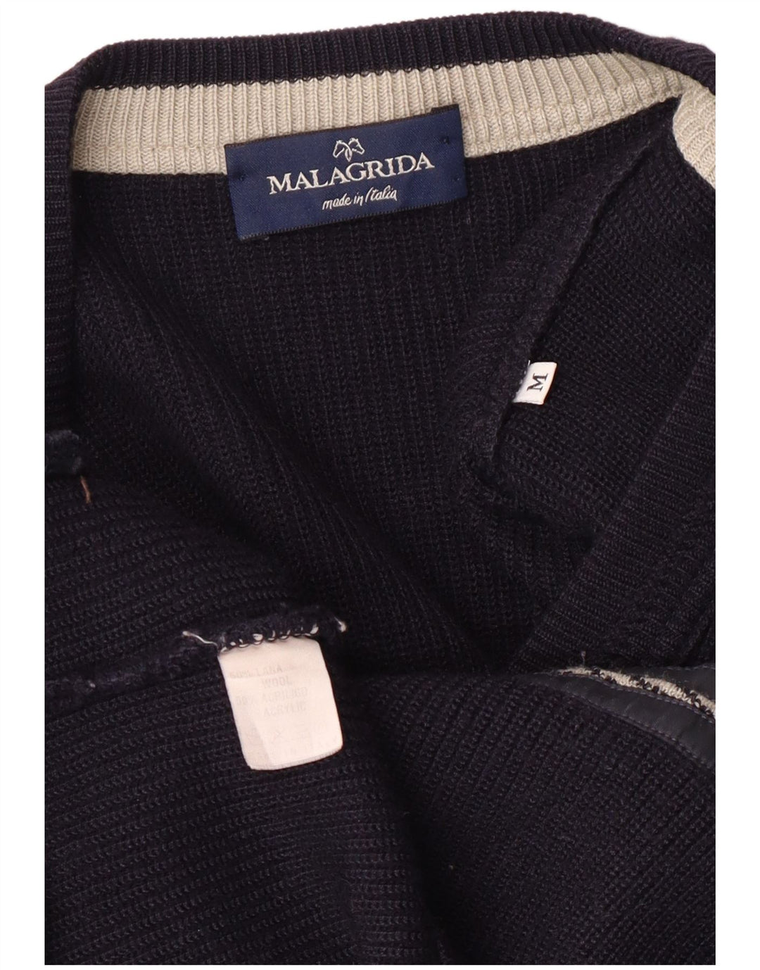 Γυναικεία ζακέτα Malagrida UK 14 Medium Navy Blue Wool