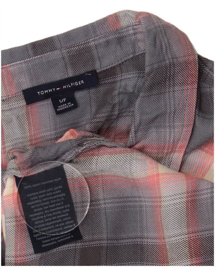 Tommy Hilfiger γυναικείο πουκάμισο UK 10 Small Grey Check Rayon