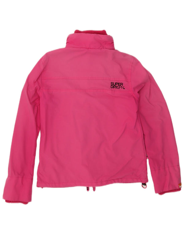 Superdry Γυναικείο μπουφάν βροχής με γραφικά UK 14 Large Pink Nylon
