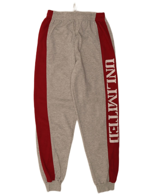 Vintage γυναικεία γραφικά αθλητικά παντελόνια Joggers UK 6 XS Grey Colourblock