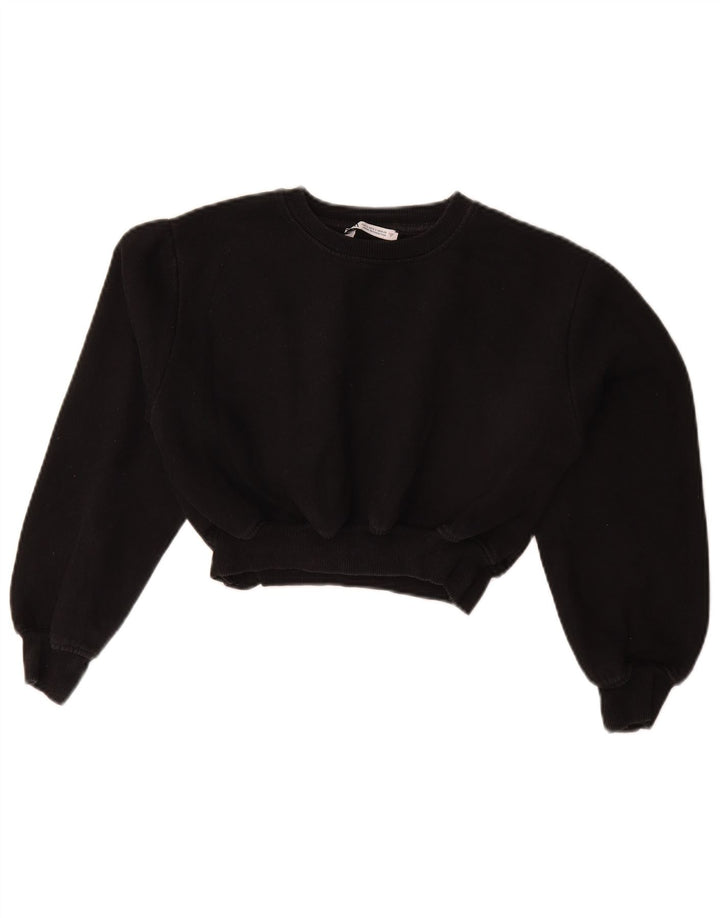 Zara Γυναικεία φούτερ Crop Jumper UK 10 Small Black