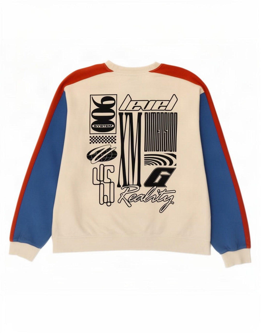 Ανδρικό γραφικό φούτερ Topman Jumper Large White Colourblock