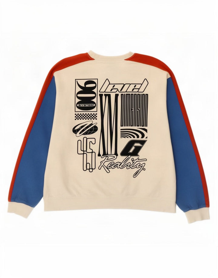 Ανδρικό γραφικό φούτερ Topman Jumper Large White Colourblock