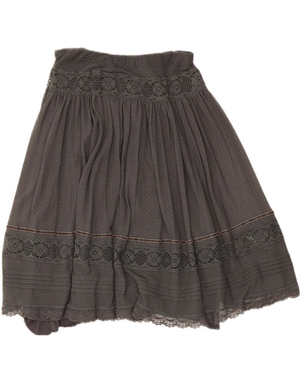 Zara Γυναικεία Πλισέ Φούστα Medium W28 Γκρι ριγέ
