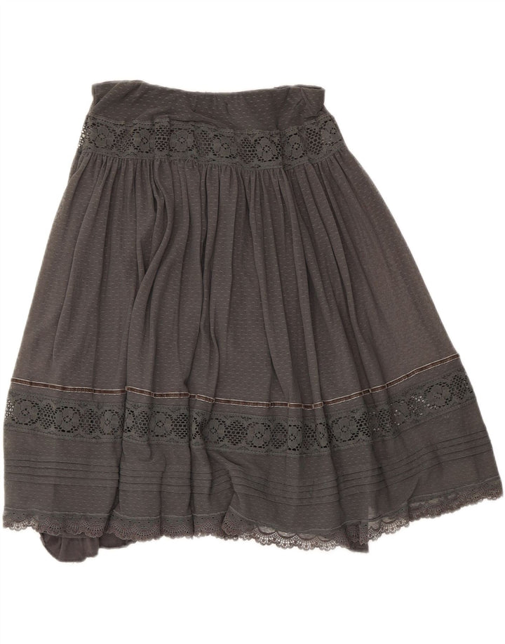 Zara Γυναικεία Πλισέ Φούστα Medium W28 Γκρι ριγέ