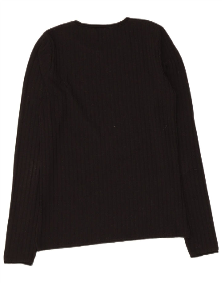 Zara γυναικείο τοπ Μακρύ μακρυμάνικο UK 12 Medium Black
