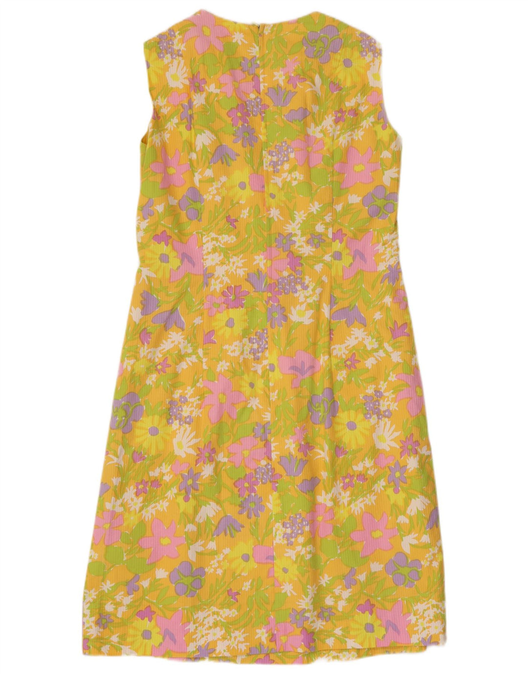 Γυναικείο αμάνικο φόρεμα BOUSSAC UK 14 Medium Yellow Floral