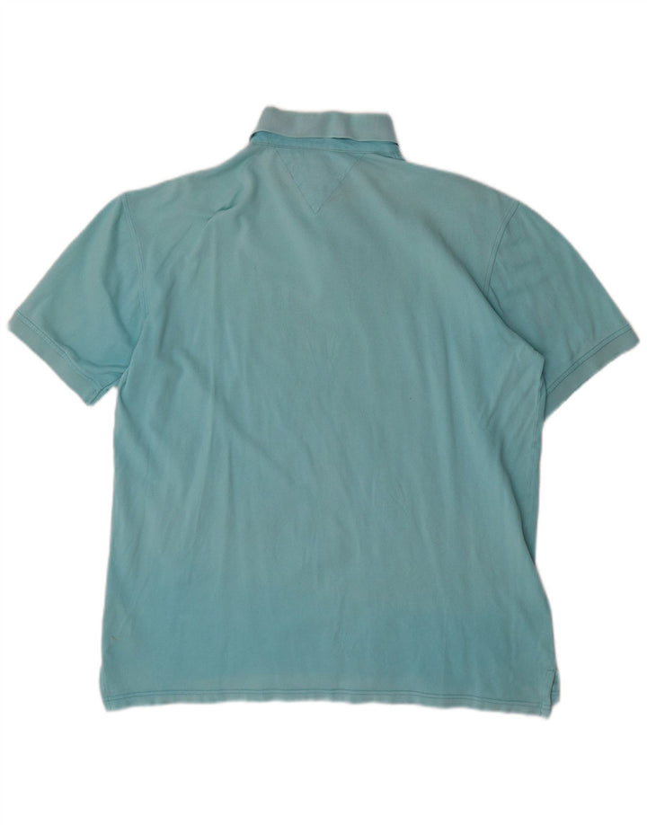 TOMMY HILFIGER Mens Polo Shirt Large Blue Cotton