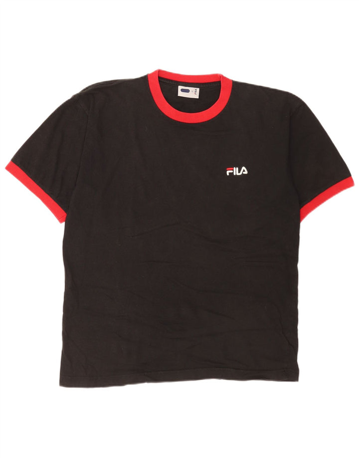 Ανδρικό T-Shirt Fila Top Small Black Colourblock Βαμβακερό