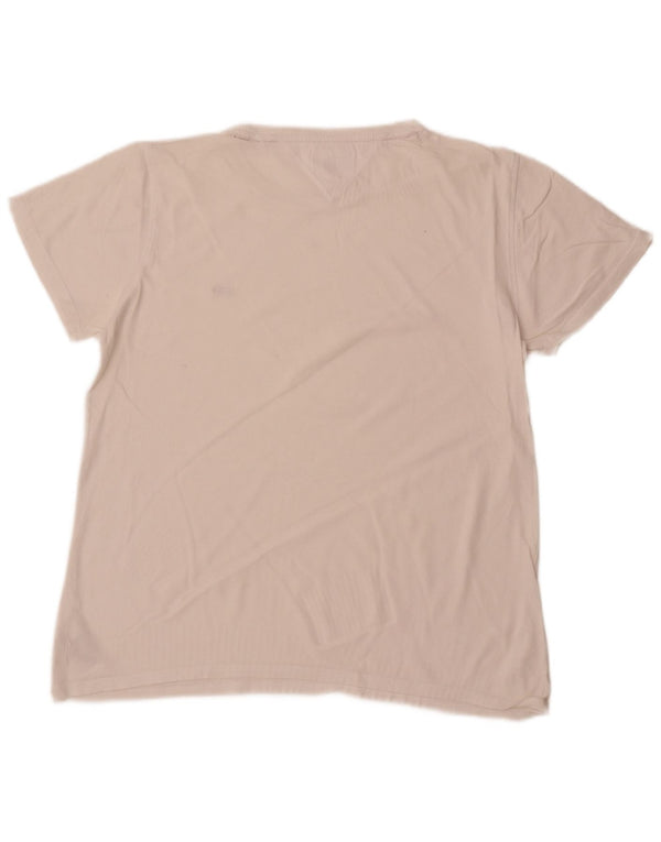 Tommy Hilfiger Γυναικείο T-Shirt Top UK 16 μεγάλο λευκό βαμβακερό