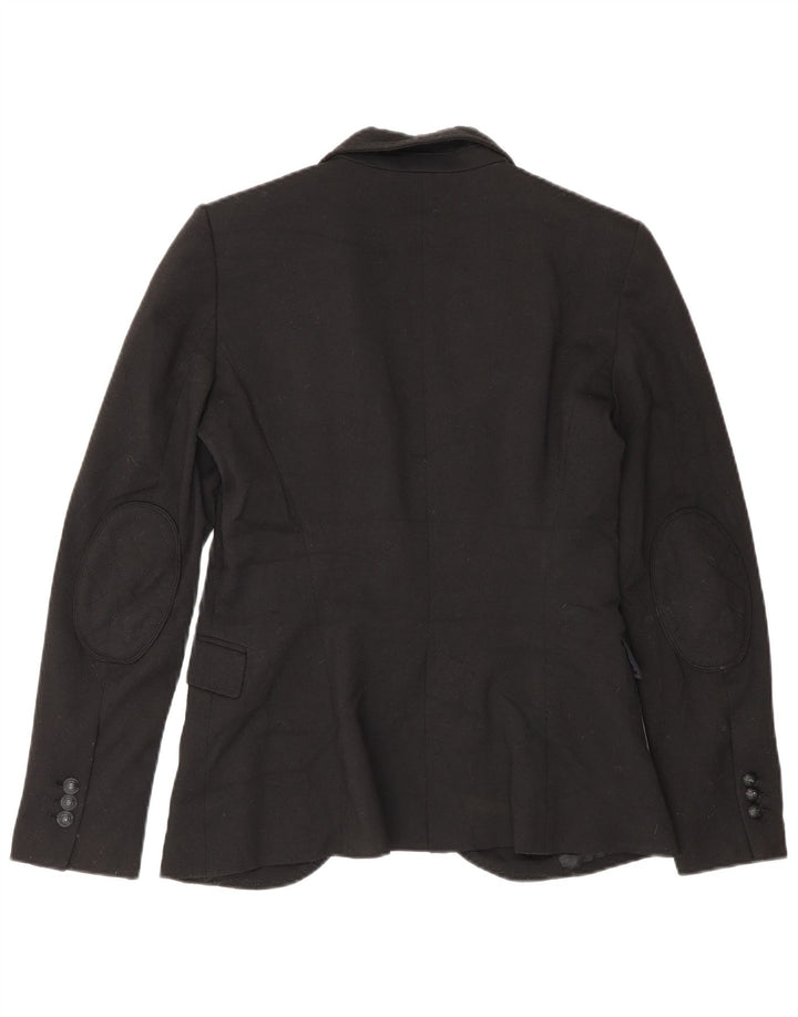 Zara Γυναικείο Μπουφάν 1 Κουμπί Blazer UK 12 Μεσαίο Μαύρο Πολυεστέρας