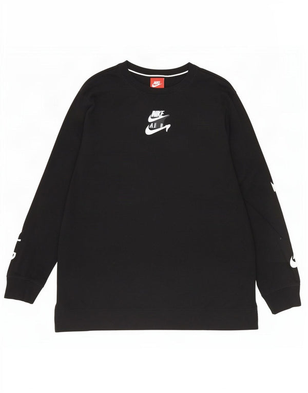 Ανδρικό γραφικό μπλουζάκι Nike, μακρυμάνικο μεγάλο μαύρο