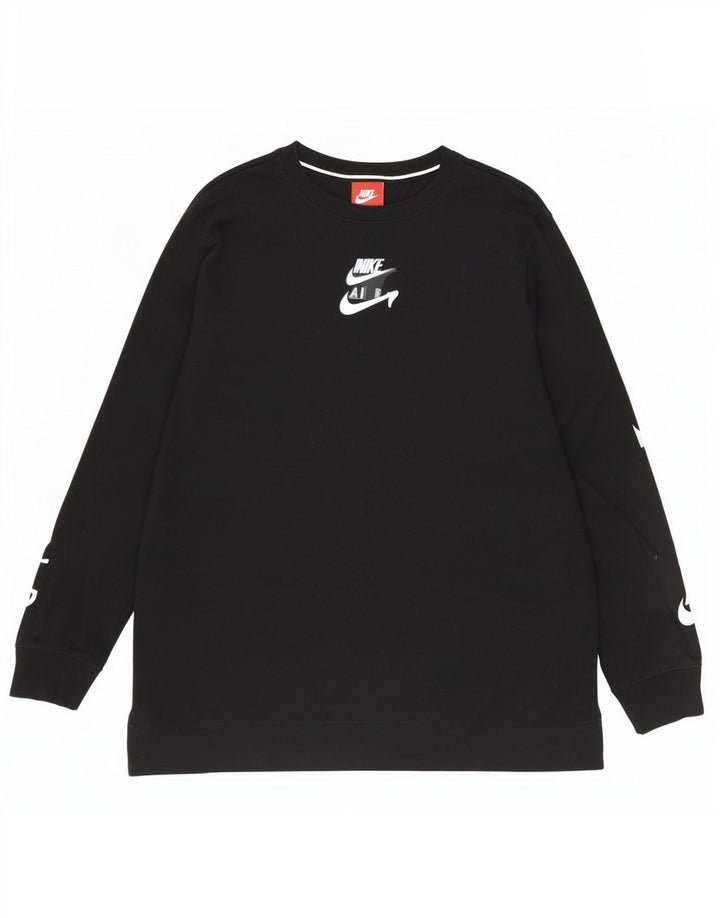 Ανδρικό γραφικό μπλουζάκι Nike, μακρυμάνικο μεγάλο μαύρο