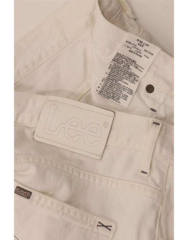 Lee Mens Knox Straight Jeans W36 L34 Λευκό βαμβακερό