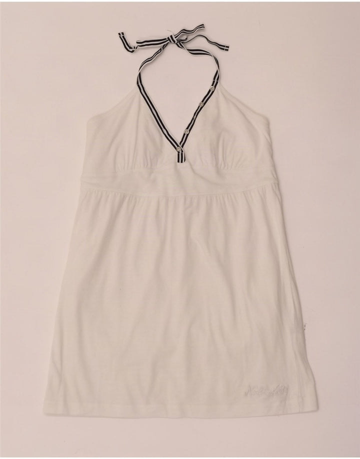North Sails Womens Crop Halter Top UK 14 Large White Cotton