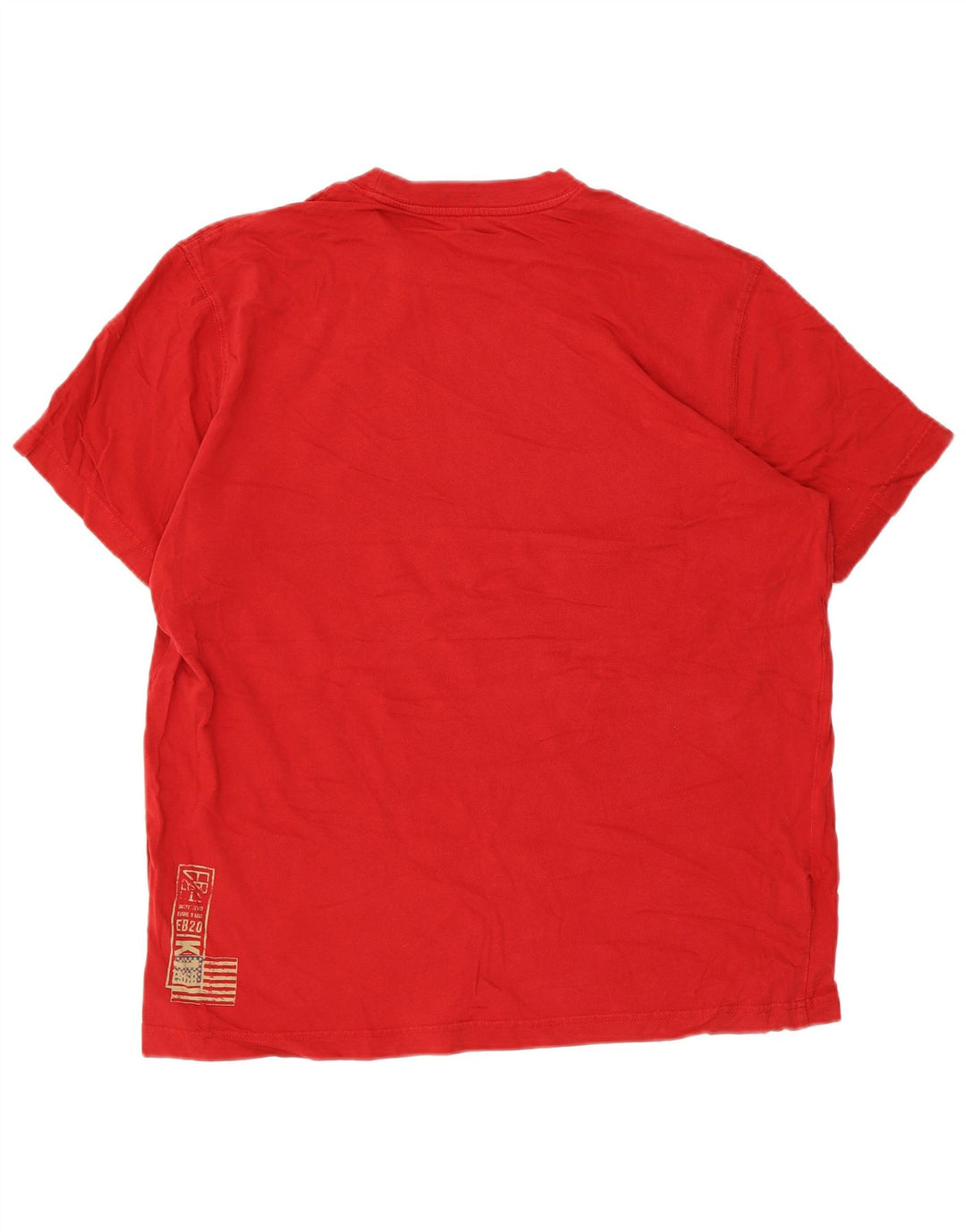 EDDIE BAUER Ανδρικό γραφικό T-Shirt Top μεγάλο κόκκινο βαμβακερό