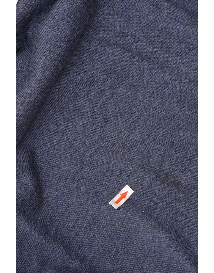 Ανδρικό πουλόβερ Tommy Hilfiger με V λαιμόκοψη, μεσαίο μπλε μαλλί μερινό
