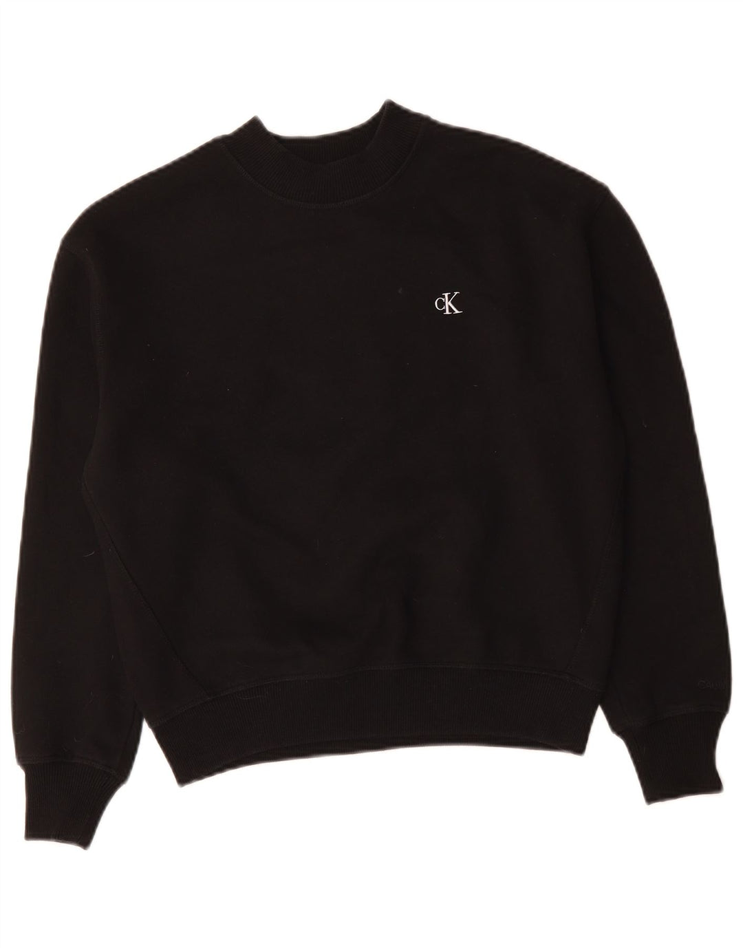 CALVIN KLEIN JEANS Γυναικείο φούτερ μεγάλου μεγέθους Jumper UK 10 Small Black