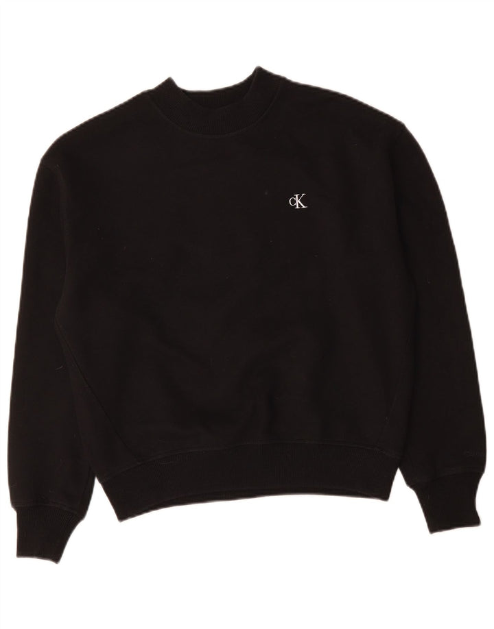 CALVIN KLEIN JEANS Γυναικείο φούτερ μεγάλου μεγέθους Jumper UK 10 Small Black