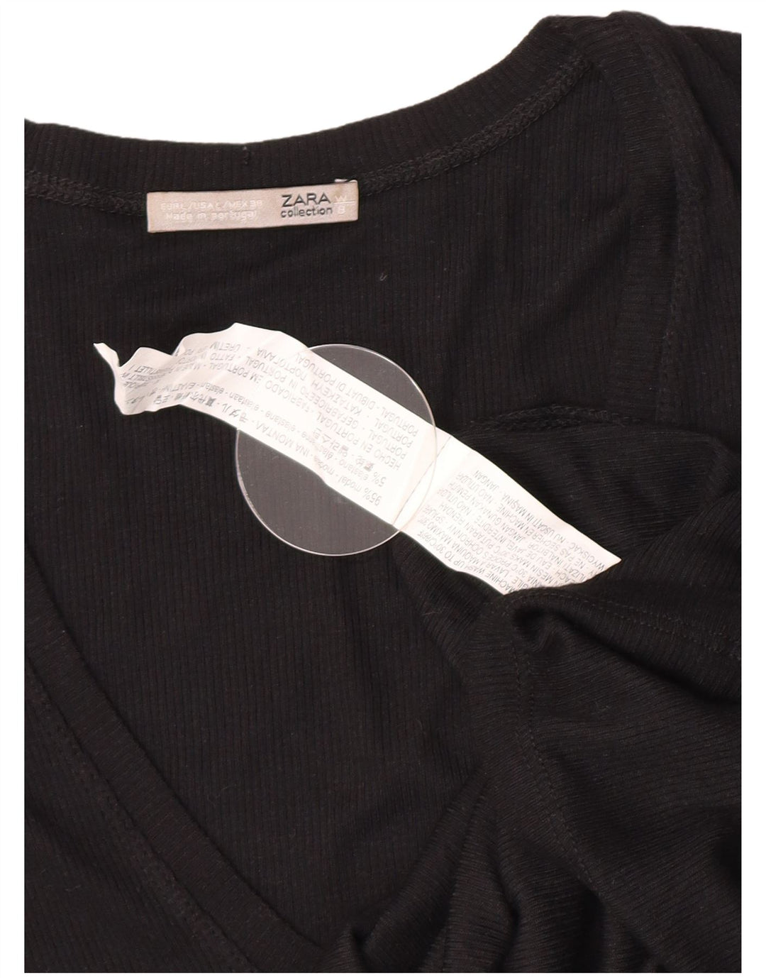 Zara γυναικείο τοπ μακρυμάνικο UK 14 Large Black Modal