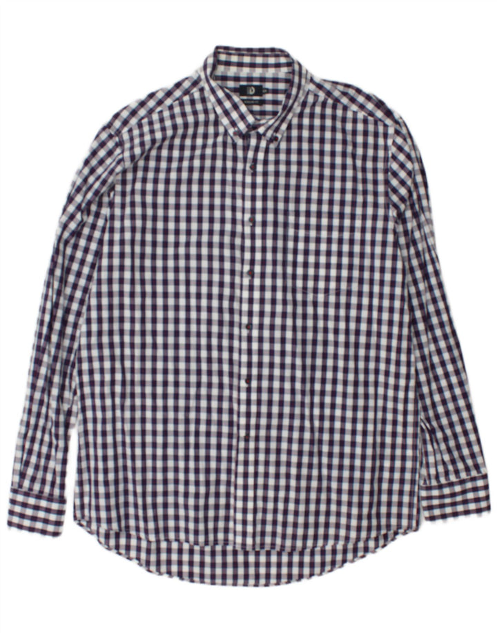 Ανδρικό πουκάμισο Dack's Regular Fit 2XL Navy Blue Gingham Cotton