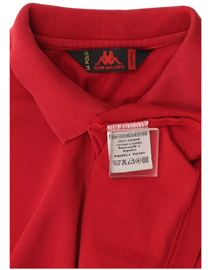 Ανδρικό μπλουζάκι πόλο Kappa μεγάλο κόκκινο βαμβακερό