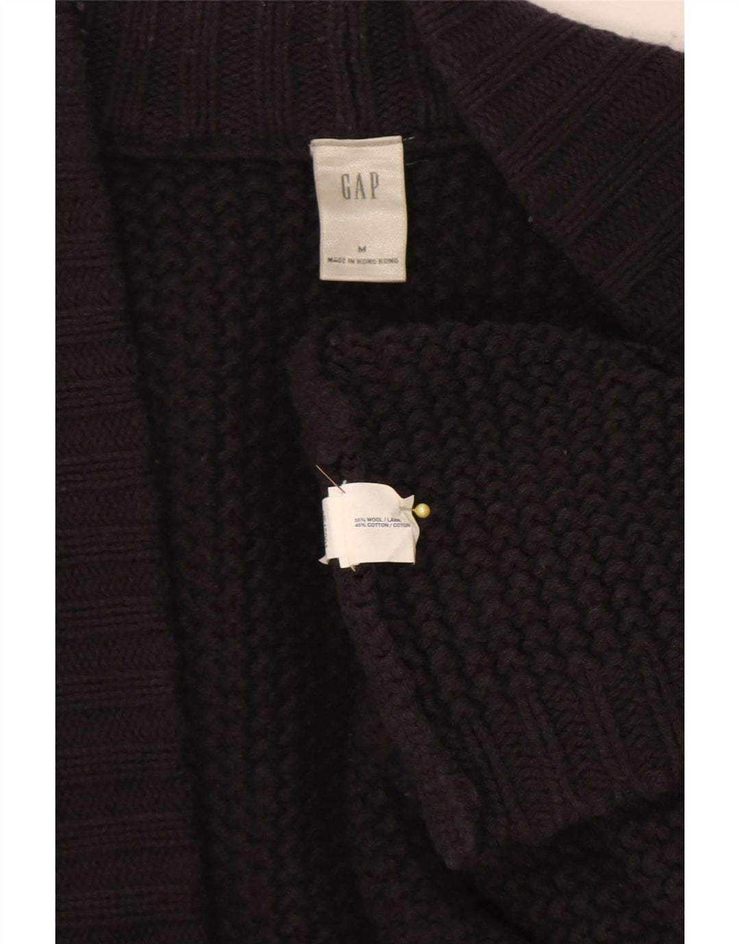Gap Γυναικείο Longline Oversized ανοιχτό πουλόβερ ζακέτα UK 14 μεσαίο μαύρο μαλλί