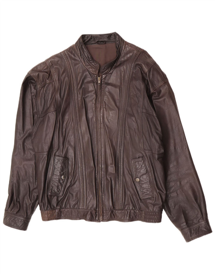 Trapper Ανδρικό Δερμάτινο Μπουφάν IT 54 2XL Καφέ Δερμάτινο