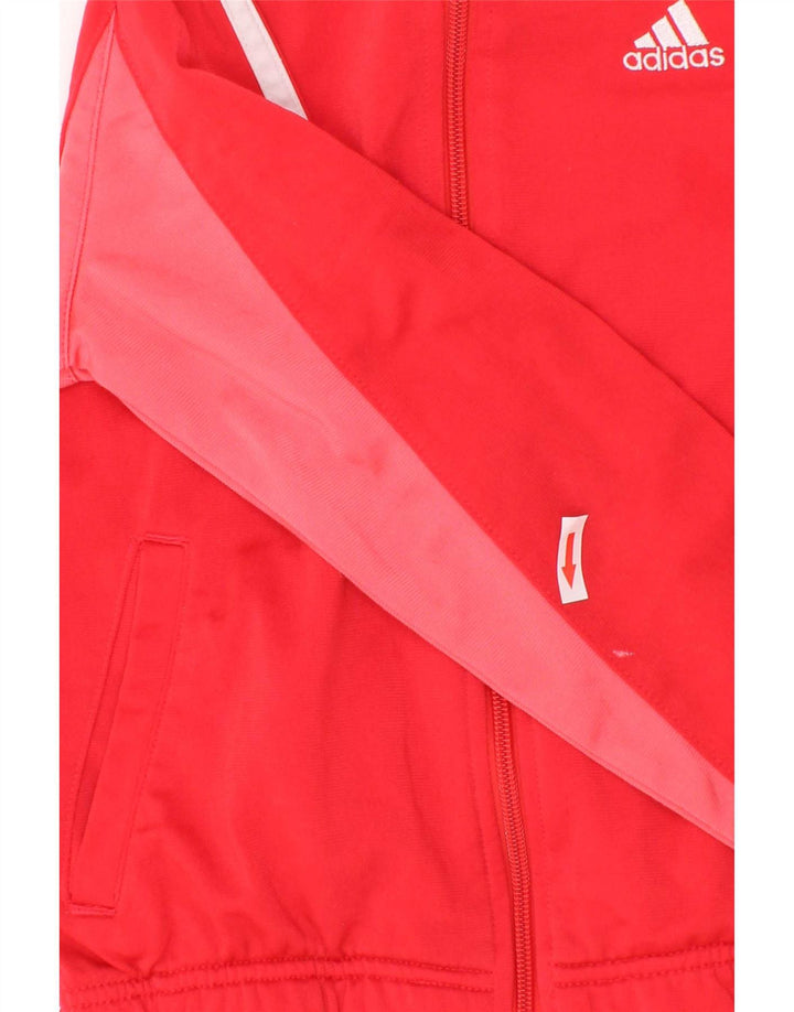 Κορίτσια αθλητική φόρμα Adidas Top Jacket 7-8 Years Red Colourblock Polyester